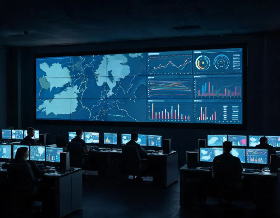 LED wall in a control room