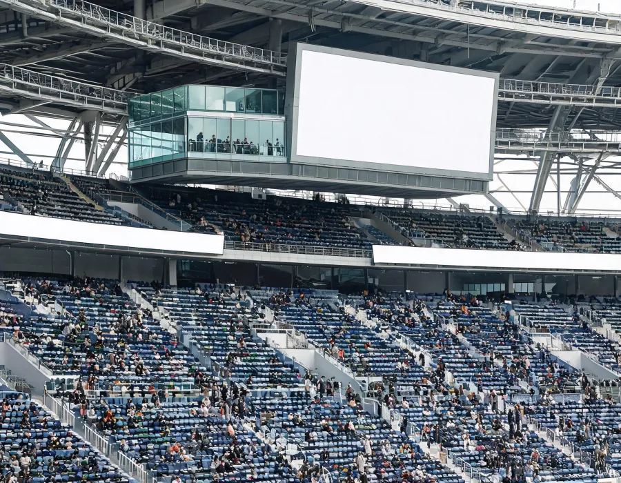 LED scoreboard in a sports venue